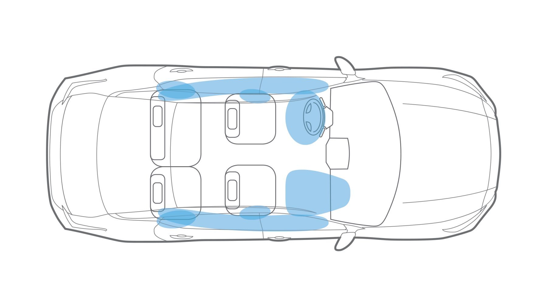 الرسم التوضيحي للوسائد الهوائية لسيارة نيسان ألتيما